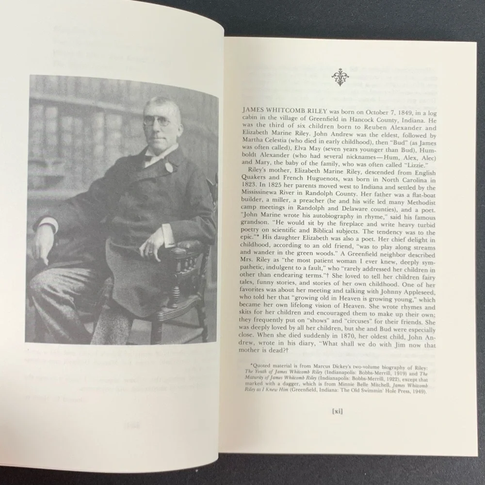 The Best of James Whitcomb Riley edited by Donald C. Manlove. 1982.